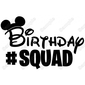  Birthday  #Squad  Minnie Mickey Girl  T Shirt Iron on Transfer Decal