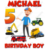 Blippi Birthday Custom  T Shirt Iron on Transfer Decal