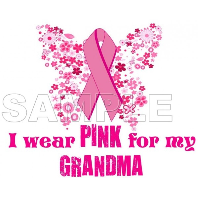 Breast Cancer Awareness ~I Wear Pink for  my  Grandma~  T Shirt Iron on Transfer Decal #8