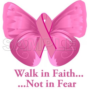 Breast Cancer Awareness ~ Walk in Faith ... ~ T Shirt Iron on Transfer Decal #17