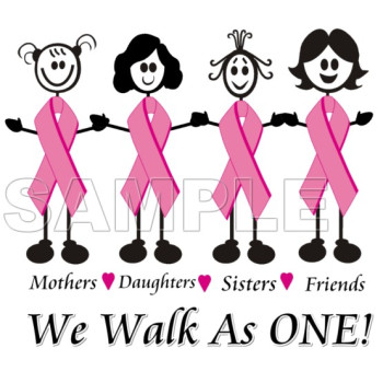 Breast Cancer Awareness ~ We  Walk as One ~ T Shirt Iron on Transfer Decal #18