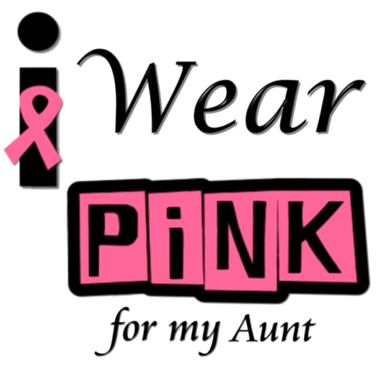 Breast Cancer Awareness ~I Wear Pink for  my  Aunt~  T Shirt Iron on Transfer Decal #11