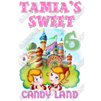 Candy Land  Birthday  Personalized  Custom  T Shirt Iron on Transfer Decal #8