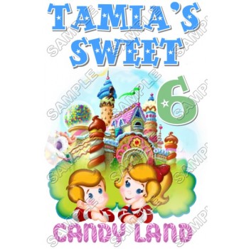 Candy Land Birthday  Personalized  Custom  T Shirt Iron on Transfer Decal #9