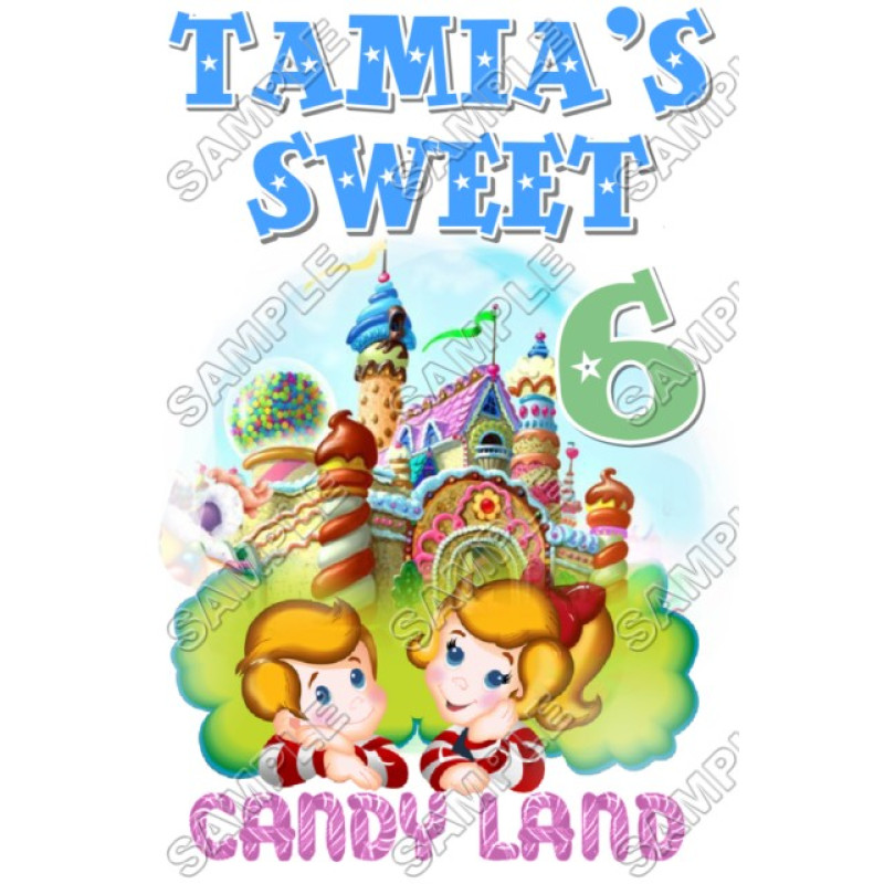 Candy Land Birthday  Personalized  Custom  T Shirt Iron on Transfer Decal #9