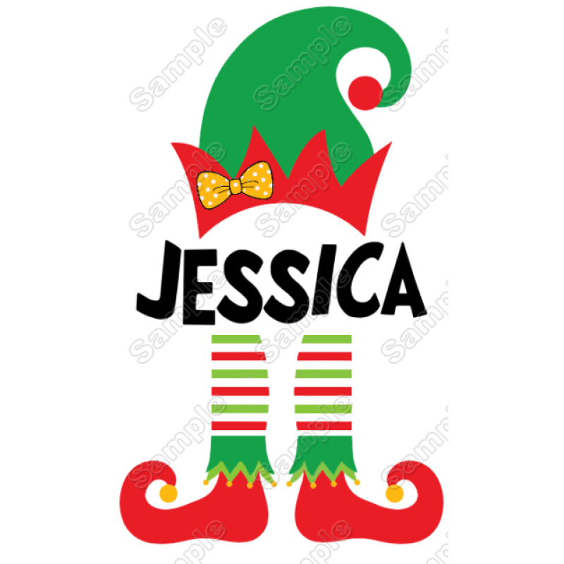 Christmas Elf   Girl  Personalized  Custom  T Shirt Iron on Transfer Decal