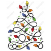  Christmas Tree Lights T Shirt Iron on Transfer Decal