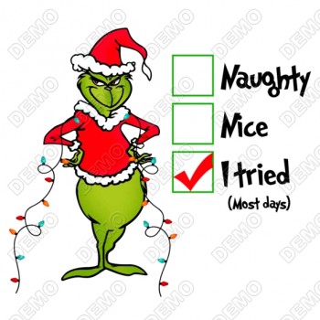  Christmas Grinch  T Shirt Heat Iron on Transfer Decal #4