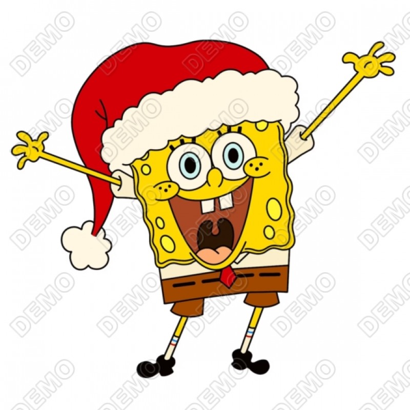 Christmas SpongeBob T Shirt Heat Iron on Transfer Decal