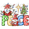  Christmas Gnomes Peace T Shirt Iron on Transfer Decal 