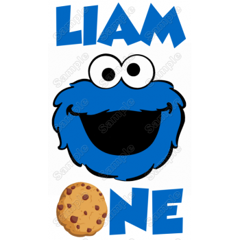 Cookie  Monster Custom  Name T Shirt Iron on Transfer 