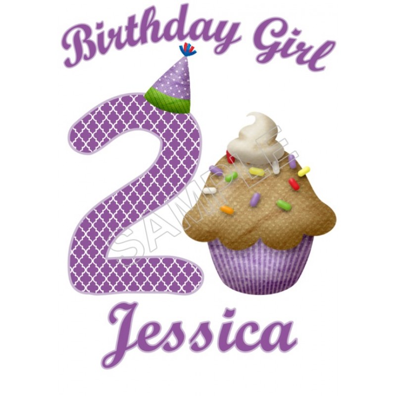 Cupcake  Birthday  Personalized  Custom  T Shirt Iron on Transfer Decal #1