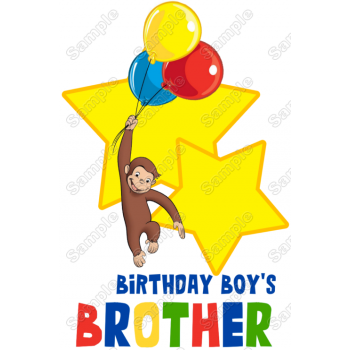 Curious George Birthday Family Member  Personalized Custom T Shirt Iron on Transfer Decal