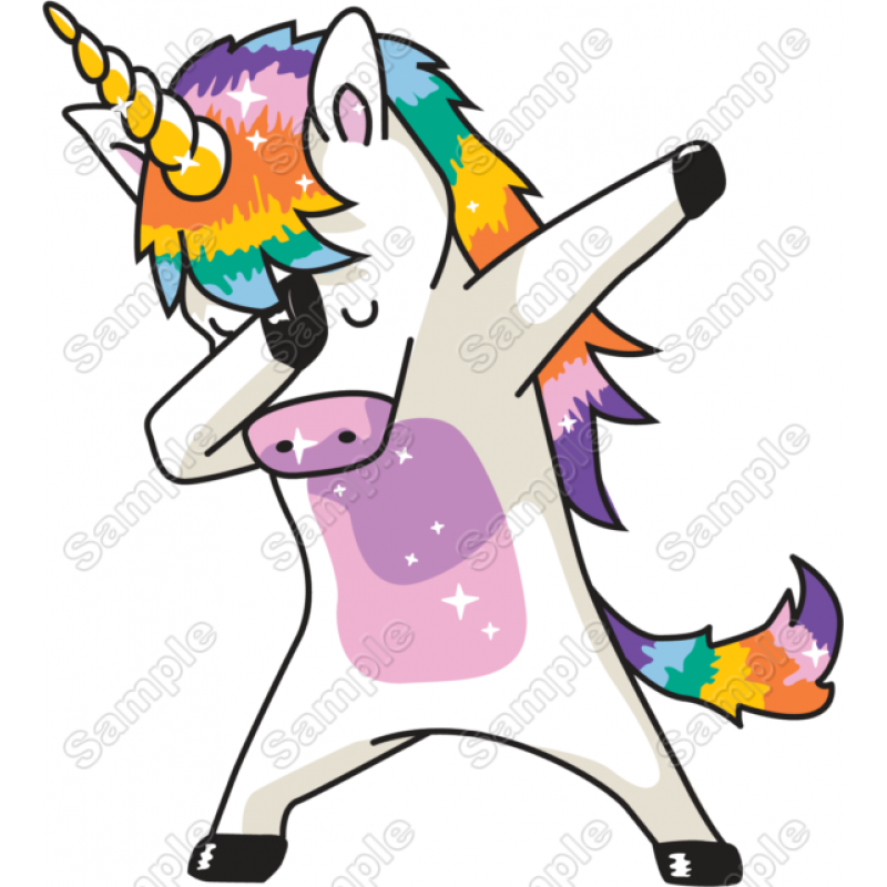 Dabbing Unicorn T Shirt Iron on Transfer #1