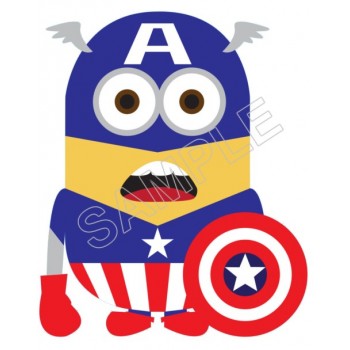 Despicable Me Minion Captain America T Shirt Iron on Transfer  Decal  #52