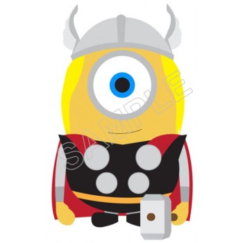 Despicable Me Minion Thor  T Shirt Iron on Transfer  Decal  #54