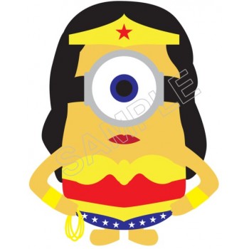 Despicable Me Minion Wonder Woman T Shirt Iron on Transfer  Decal  #55