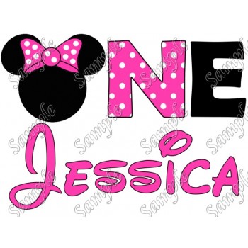 Disney Birthday Personalized Mickey Mouse for Girl  Iron on Transfer Decal #2