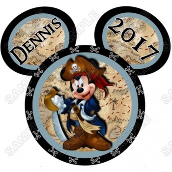 Disney World Vacation Minnie  Mouse Pirate  Custom  Personalized  T Shirt Iron on Transfer Decal #32