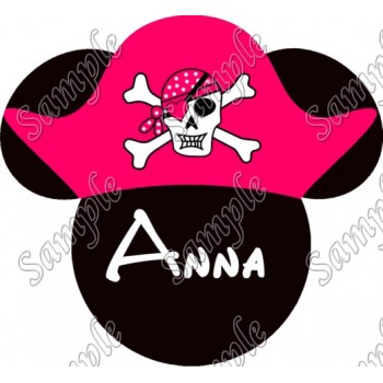 Disney World Vacation Minnie Mouse Pirate  Custom  Personalized  T Shirt Iron on Transfer Decal #34