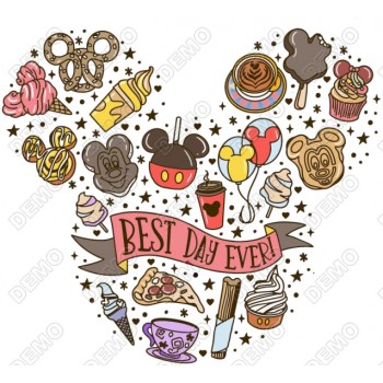 Disney Best Day Ever  T Shirt Iron on Transfer Decal 