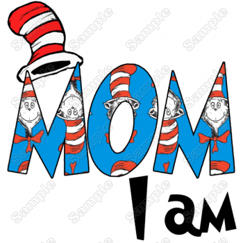 Dr. Seuss Custom name...I am..Personalized  T  Shirt heat  Iron on Transfer