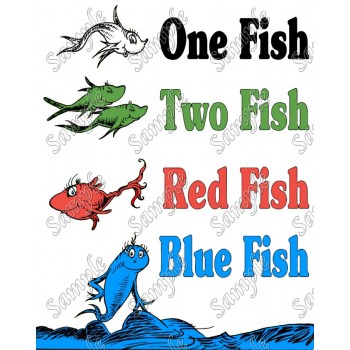 Dr. Seuss Fish T Shirt Iron on Transfer Decal #7