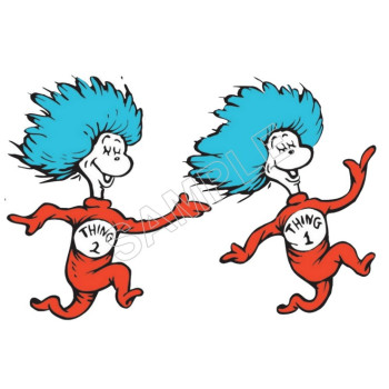 Dr. Seuss Thing1 and Thing2  T Shirt Iron on Transfer  Decal  #18