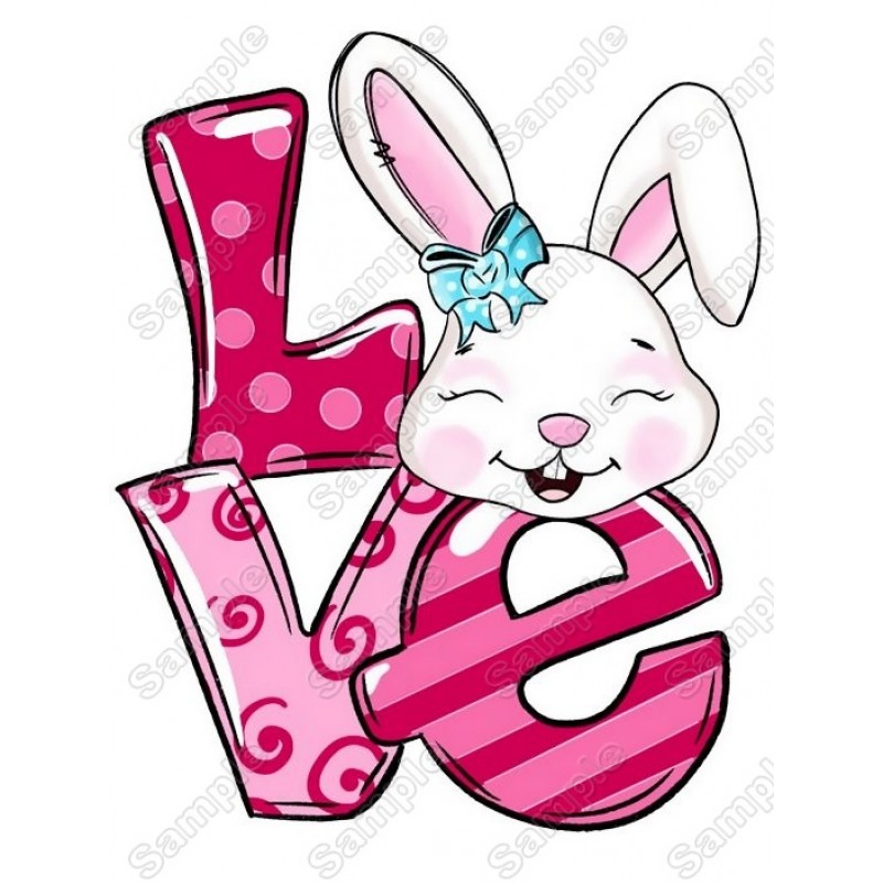 Love  Bunny  Heat  Iron on Transfer  Decal