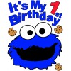 Cookie Monster Custom Age Birthday T Shirt Iron on Transfer 