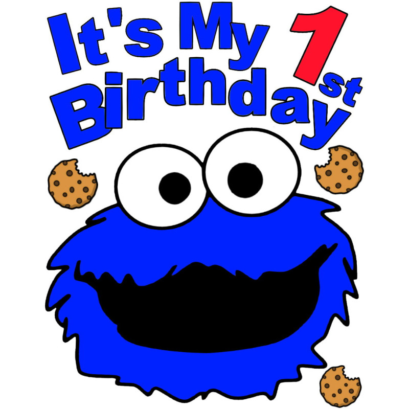 Cookie Monster Custom Age Birthday T Shirt Iron on Transfer