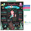 First Birthday Party Mermaid Chalkboard Sign Under The Sea Party Decorations Editable PDF