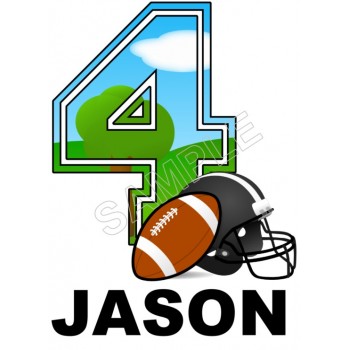 Football  Birthday  Personalized  Custom  T Shirt Iron on Transfer Decal #1