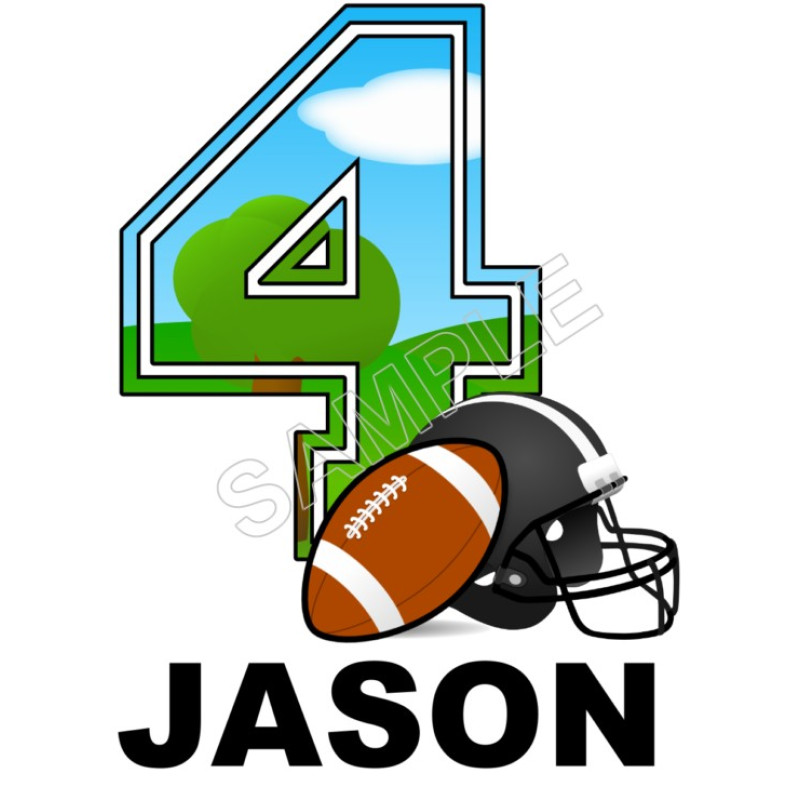 Football  Birthday  Personalized  Custom  T Shirt Iron on Transfer Decal #1