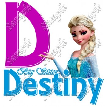 Frozen Big Sister  Personalized  Custom  T Shirt Iron on Transfer Decal #1