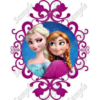 Frozen  Elsa and Anna T Shirt Iron on Transfer Decal #132