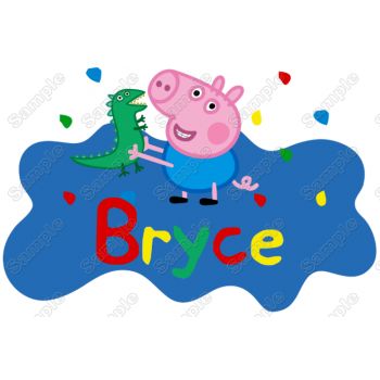 George Peppa Pig   Birthday  Personalized  Custom  T Shirt Iron on Transfer Decal