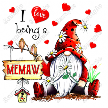 Valentine's Day Gnome T Shirt  Heat Iron on Transfer Decal