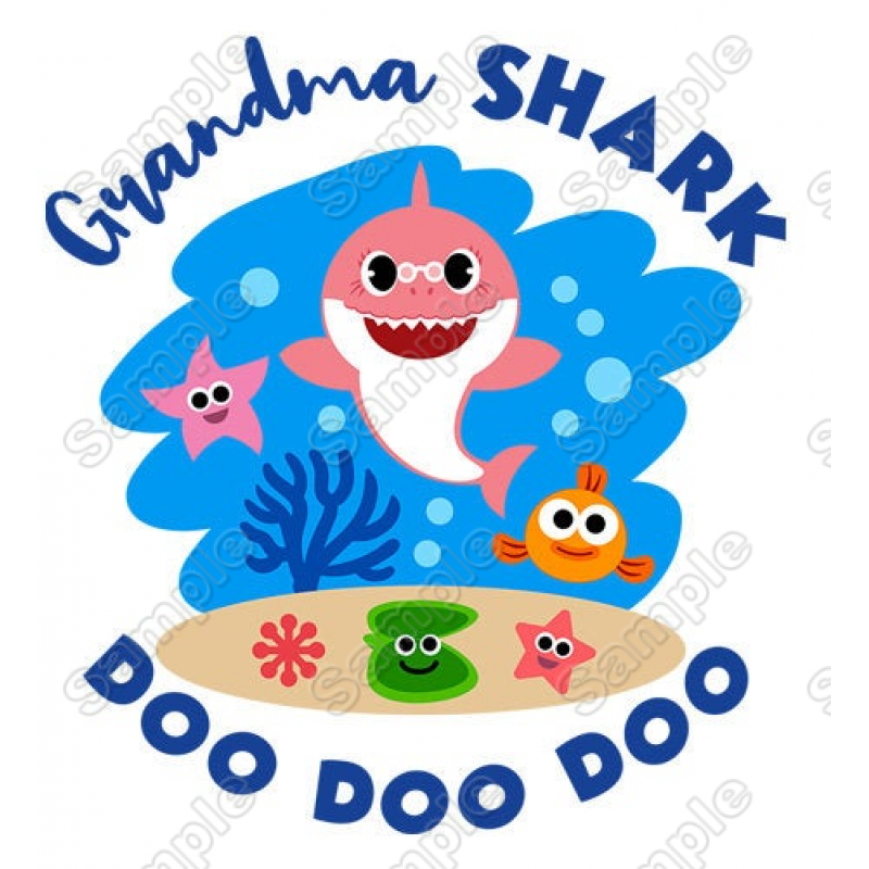 Baby Shark Family  Member  Custom  T Shirt Iron on Transfer