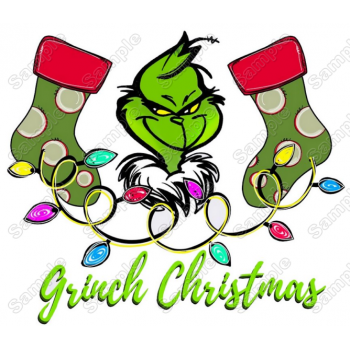 Grinch Christmas  T Shirt Iron on Transfer Decal #1C