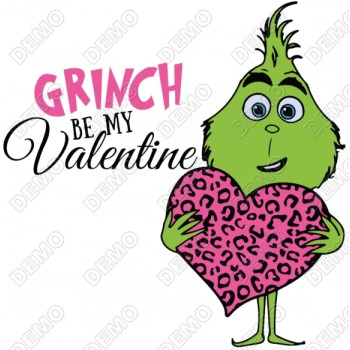 Valentine Grinch  T Shirt Heat Iron on Transfer Decal 