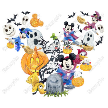 Magic Kingdom Halloween  Mickey Ears  Heat  Iron on Transfer Decal 