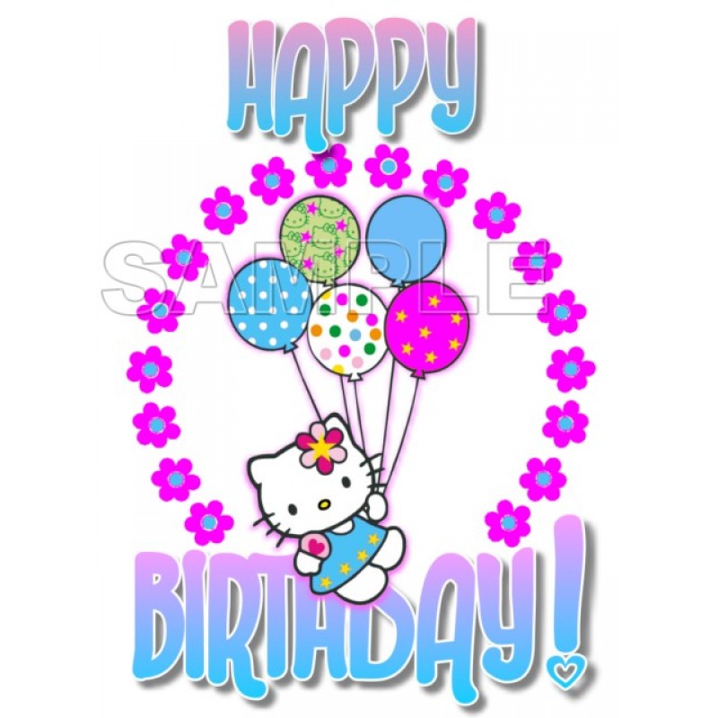 Hello Kitty  Happy Birthday  T Shirt Iron on Transfer Decal #33