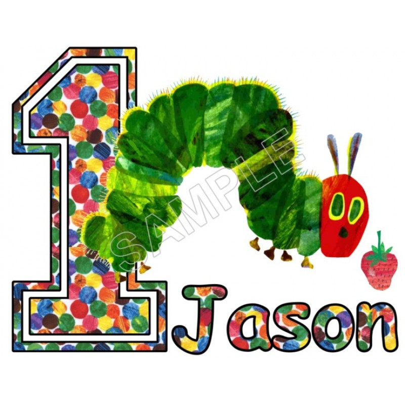 Hungry Caterpillar Birthday  Personalized  Custom  T Shirt Iron on Transfer Decal #3