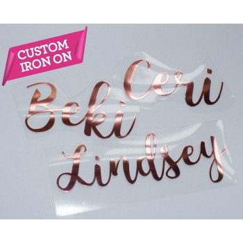 Custom Words Iron-On Transfer - personalized heat transfer vinyl decal - name, quote, one line or multi line 