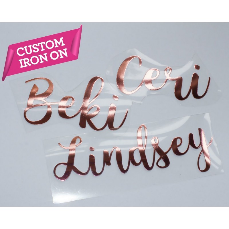 Custom Words Iron-On Transfer - personalized heat transfer vinyl decal - name, quote, one line or multi line