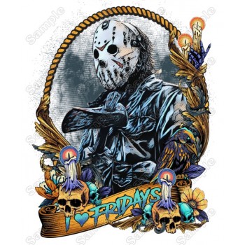 Jason Friday the 13th  T Shirt Heat Iron On Transfer 