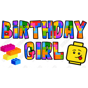 Lego Birthday Girl  T Shirt Iron on Transfer  Decal 