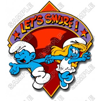 Let's Smurf  T Shirt Iron on Transfer Decal #23