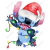 Lilo & Stitch  Christmas  T Shirt Heat Iron on Transfer Decal 